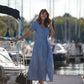 June Dress in Light Blue Linen/Cotton