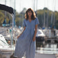 June Dress in Light Blue Linen/Cotton