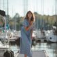 June Dress in Light Blue Linen/Cotton