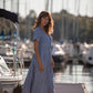 June Dress in Light Blue Linen/Cotton