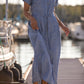 June Dress in Light Blue Linen/Cotton