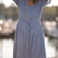 June Dress in Light Blue Linen/Cotton