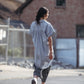 Paige Handwoven Cotton Relaxed Shirt Dress in Blue and White Pin-Stripe Made to Order