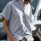 Paige Handwoven Cotton Relaxed Shirt Dress in Blue and White Pin-Stripe Made to Order