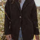 Portuguese Wool Pieper Coat in Black and Brown Herringbone - L and XL Left