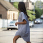 Paige Handwoven Cotton Relaxed Shirt Dress in Blue and White Pin-Stripe Made to Order