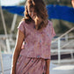 Claudia Skirt Set in Mauve Paint Print - L Shirt Left