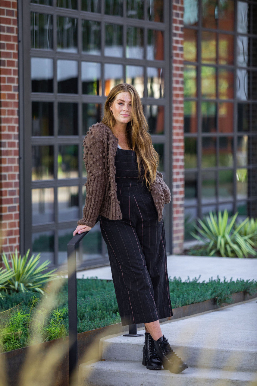Dilsi Handwoven Cotton Overalls in Dark Green - S Left