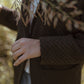 Portuguese Wool Pieper Coat in Black and Brown Herringbone - L and XL Left