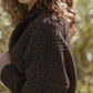 Portuguese Wool Pieper Coat in Black and Brown Herringbone - L and XL Left