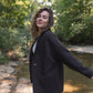 Portuguese Wool Pieper Coat in Black and Brown Herringbone - L and XL Left