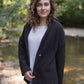 Portuguese Wool Pieper Coat in Black and Brown Herringbone - L and XL Left