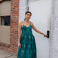 Silk Faro Dress in Green Made to Order