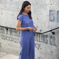 Katie Handwoven Cotton Periwinkle and Silver Separates - M Cropped Pants