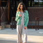 Hand Knit Nepali Wool Jill Sweater in Emerald Green