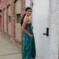 Silk Faro Dress in Green Made to Order
