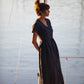 June Dress in Navy Linen - XS and S Left