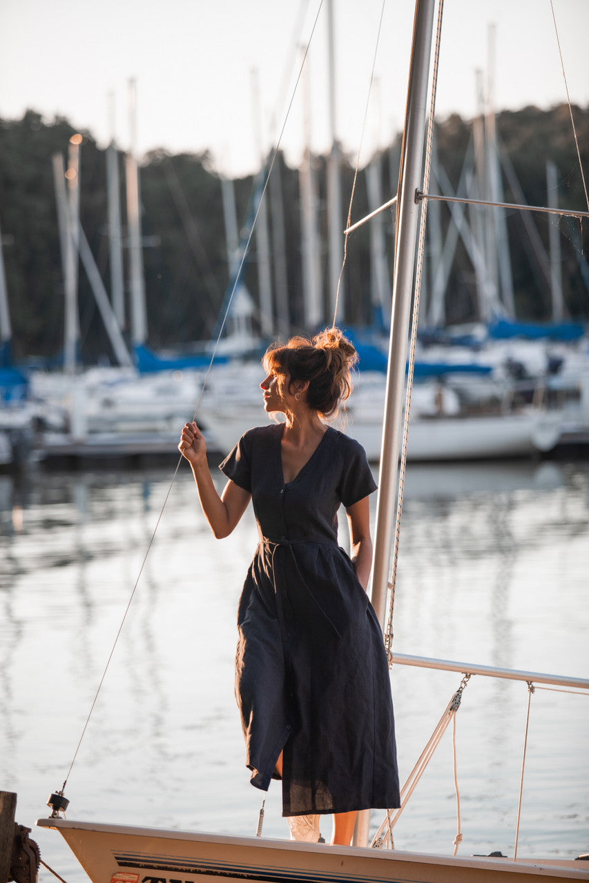 linen navy blue dress Buy Navy Blue Strappy Cami Midi Dress with Linen from Next USA