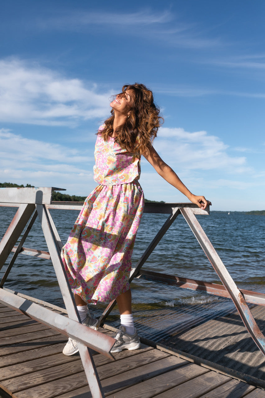 Claudia Skirt Set in Vintage Floral Print - L Skirt