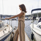 Katie Handwoven Cotton Set in Beige and Beige Stripe