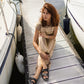 Katie Handwoven Cotton Set in Beige and Beige Stripe