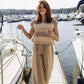 Katie Handwoven Cotton Set in Beige and Beige Stripe