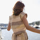Katie Handwoven Cotton Set in Beige and Beige Stripe