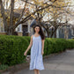 Linen Faro Dress in Periwinkle Gingham