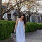 Linen Faro Dress in Periwinkle Gingham