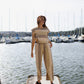Katie Handwoven Cotton Set in Beige and Beige Stripe