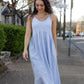 Linen Faro Dress in Periwinkle Gingham