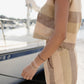 Katie Handwoven Cotton Set in Beige and Beige Stripe
