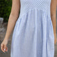 Linen Faro Dress in Periwinkle Gingham