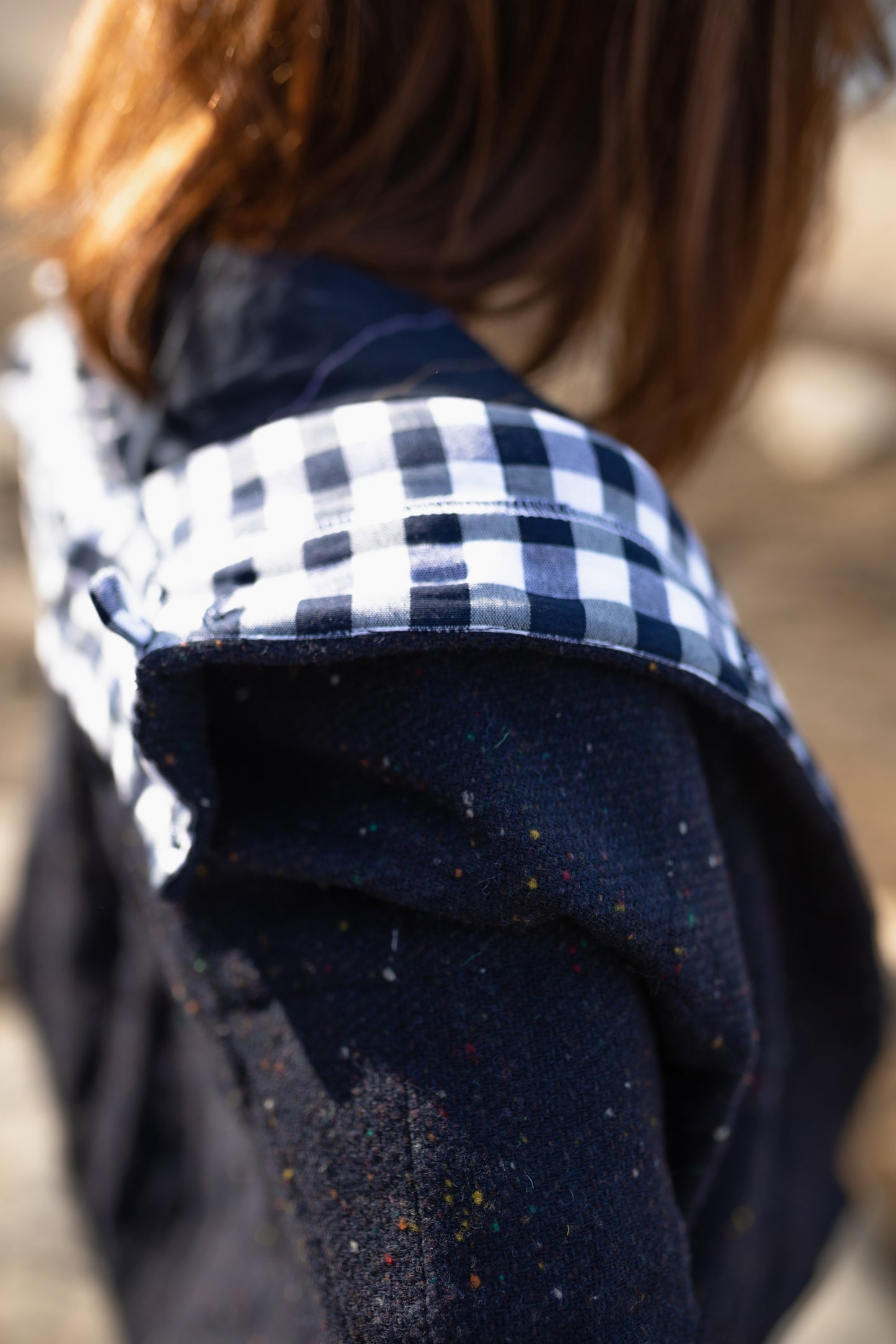 Patricia Wool Jacket in Speckled Navy Made to Order