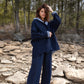 Patricia Wool Jacket in Speckled Navy Made to Order