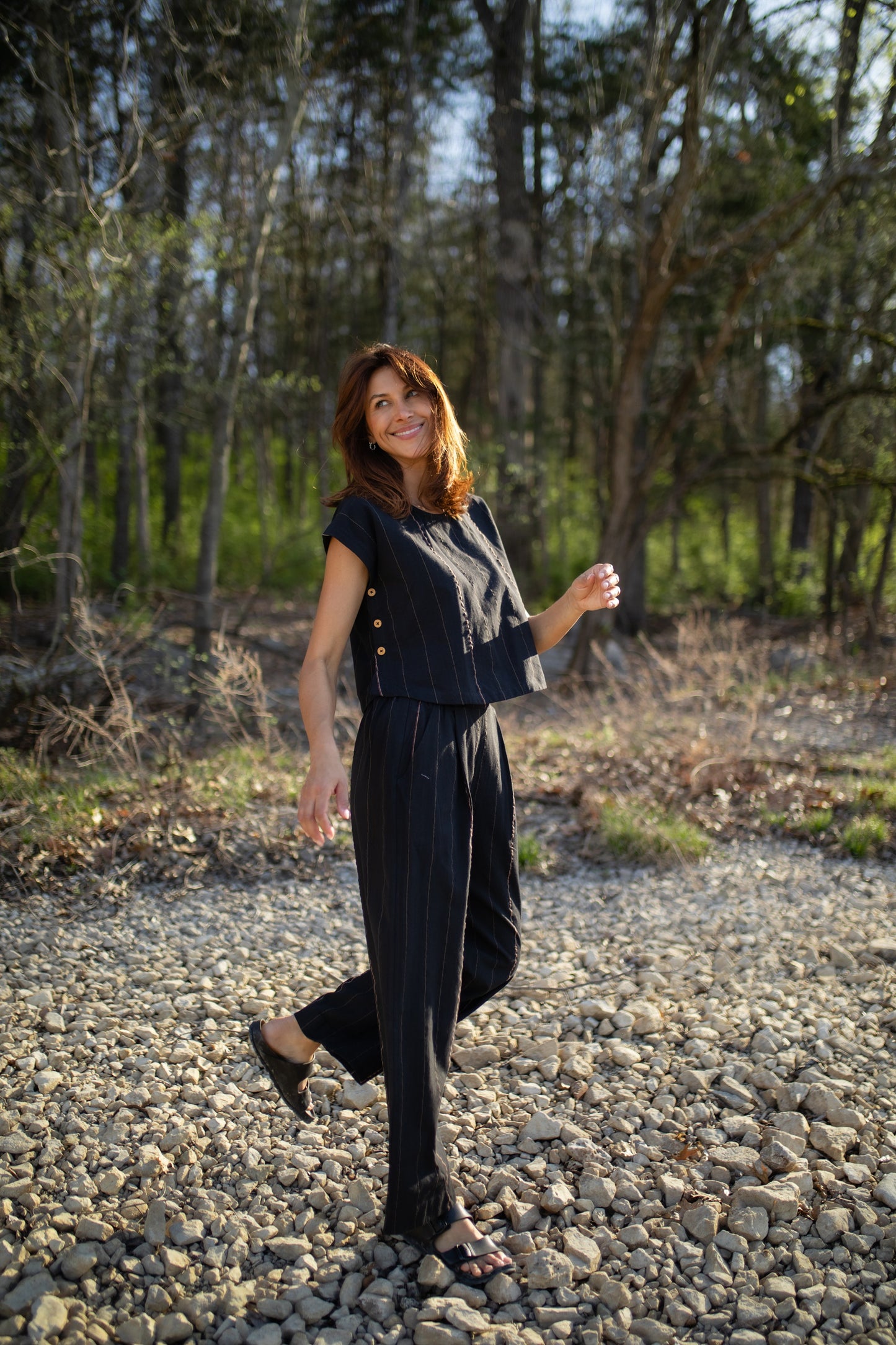 Katie Handwoven Cotton Set in Black