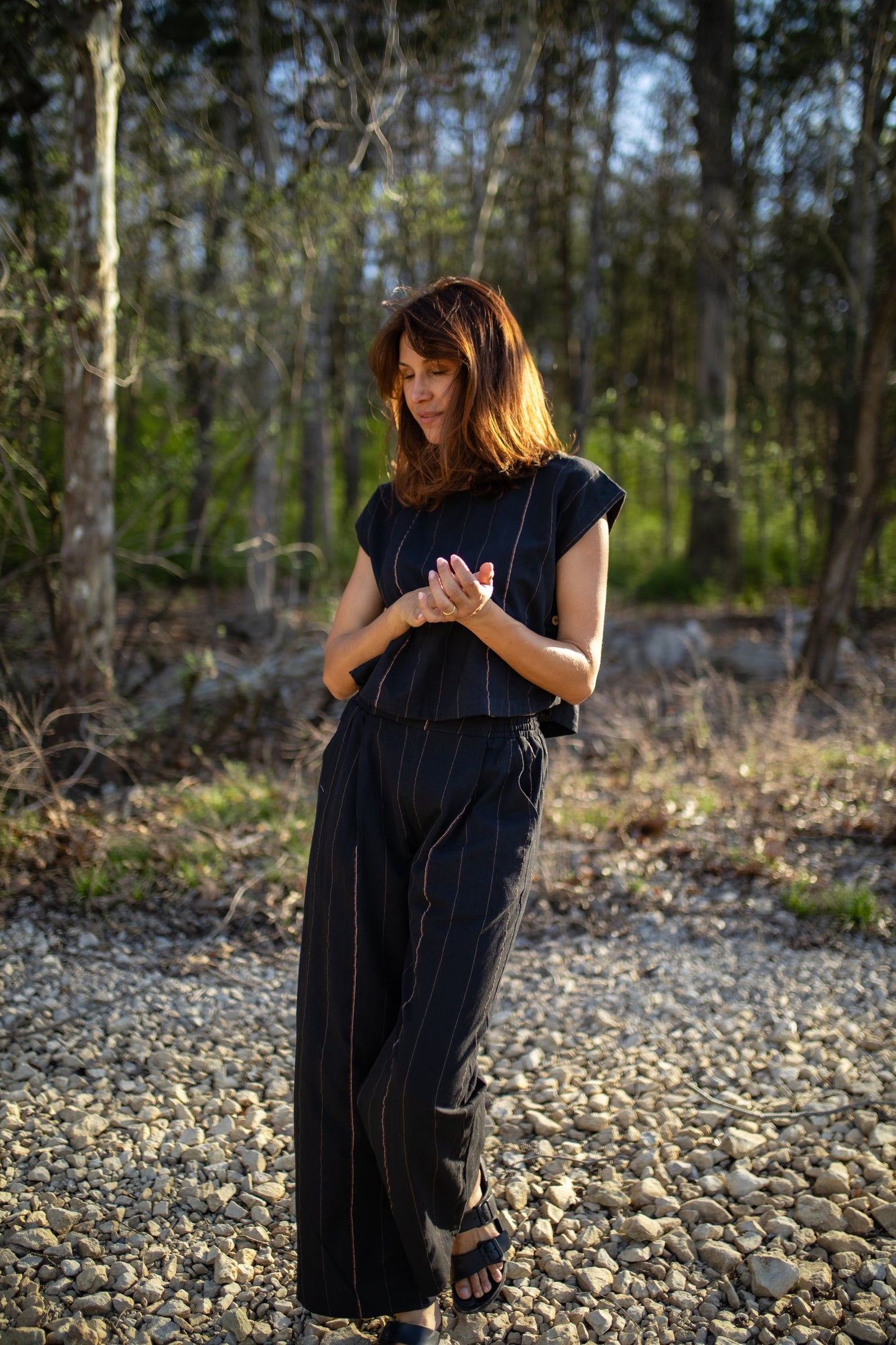 Katie Handwoven Cotton Set in Black