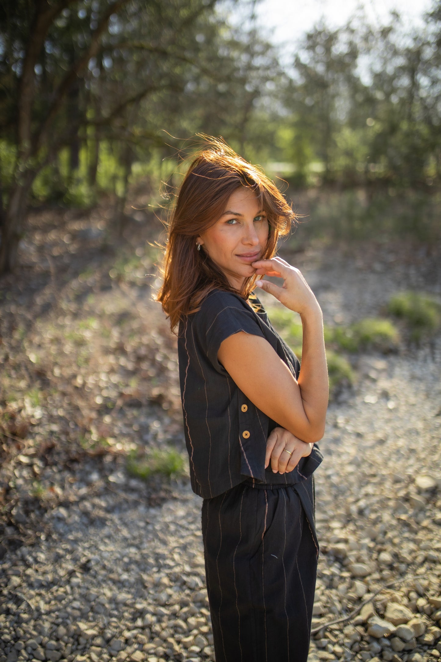 Katie Handwoven Cotton Set in Black
