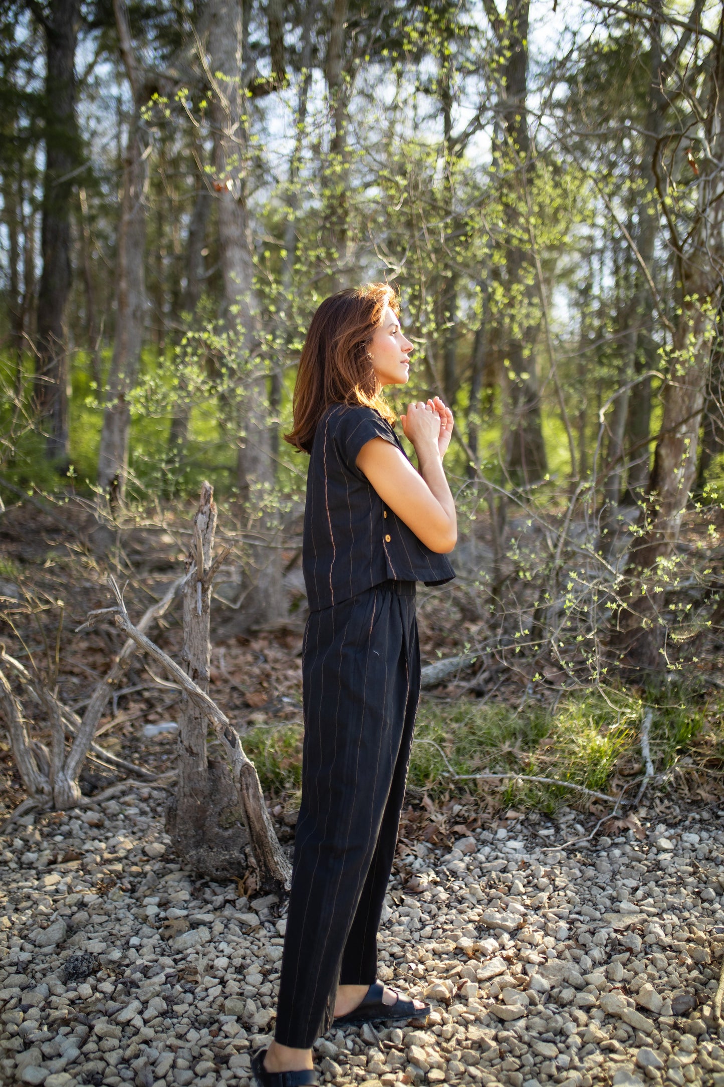 Katie Handwoven Cotton Set in Black