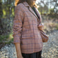 Julie Wool Blazer in Red and Brown Plaid Made to Order