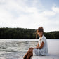 June Dress in Green and White Stripe Linen Made to Order