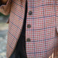 Julie Wool Blazer in Red and Brown Plaid Made to Order