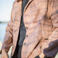 Julie Wool Blazer in Red and Brown Plaid Made to Order