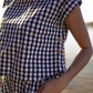 Katie Handwoven Cotton Set in Black and White Gingham