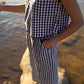 Katie Handwoven Cotton Set in Black and White Gingham
