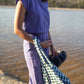 Katie Handwoven Cotton Crop Set in Periwinkle and Kelly Green