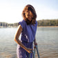 Katie Handwoven Cotton Crop Set in Periwinkle and Kelly Green