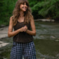 Lindy Hand Knit Cotton Lace Tank in Mauve Brown
