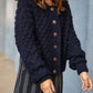Quinn Wool Cardigan in Plum Made to Order