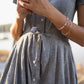 June Dress in Tiny Black and White Chambray Check